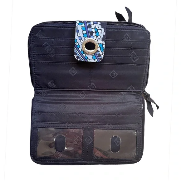 Vera Bradley Iconic RFID Turnlock Wallet in Deep Night Paisley - Picture 7 of 9
